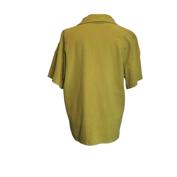 Shein green cotton short sleeves button shirt size Small - Picture 8 of 13